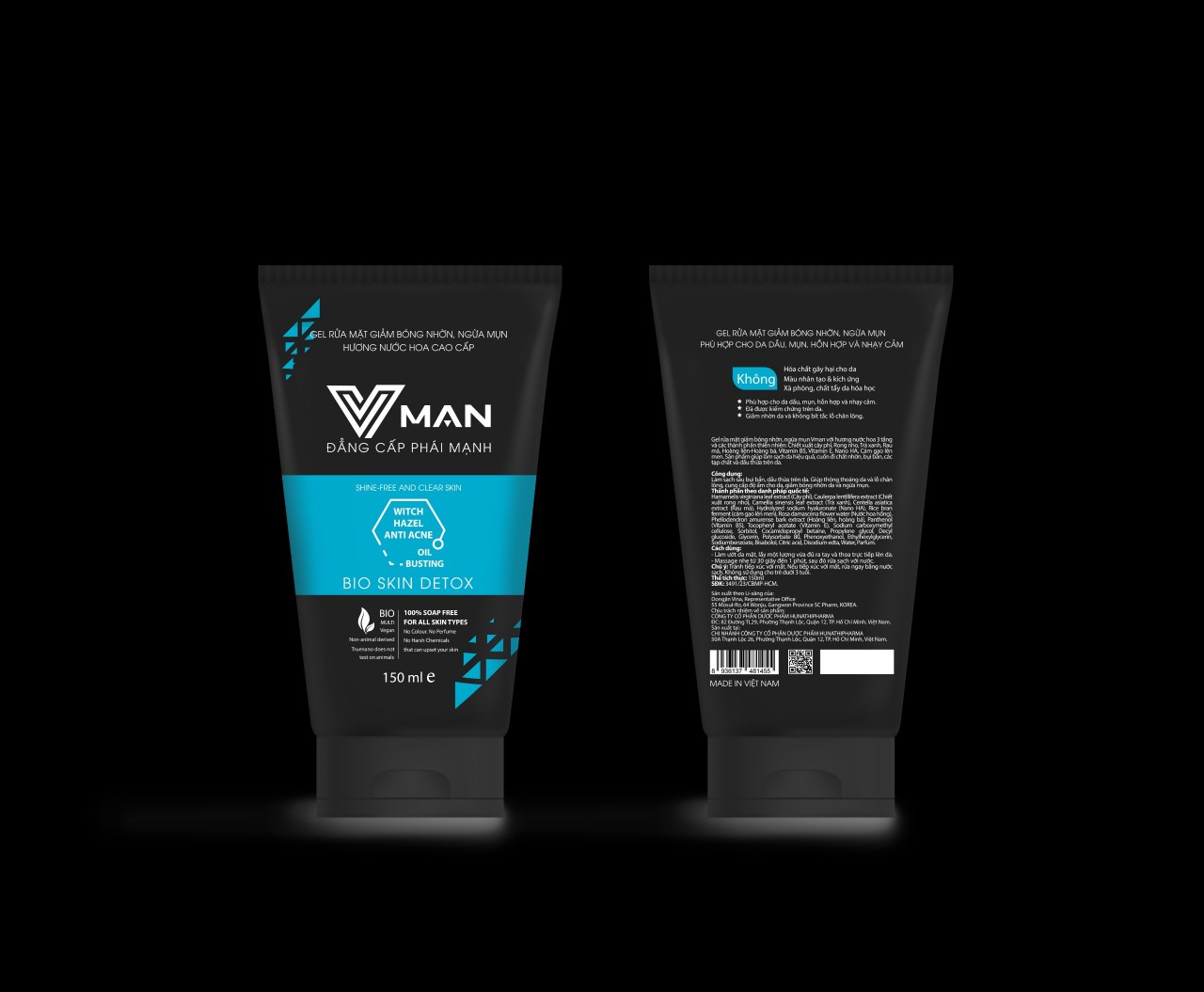 VMAN Gel rửa mặt giảm bóng nhờn, ngừa mụn